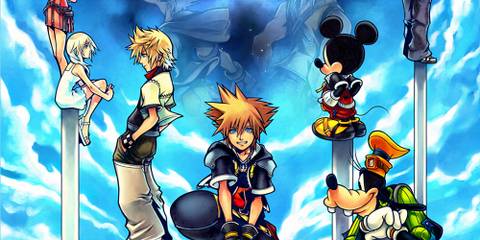 Promo art featuring characters in Kingdom Hearts 2