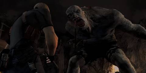 leon facing off with el gigante