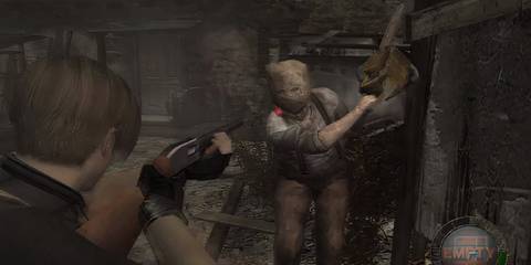 leon aiming at chainsaw man