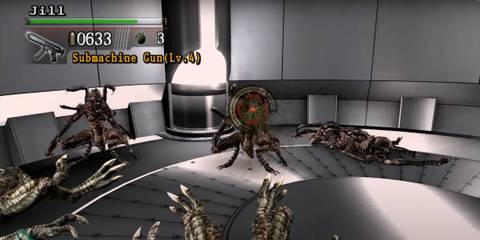 Resident Evil The Umbrella Chronicles monsters on an elevator