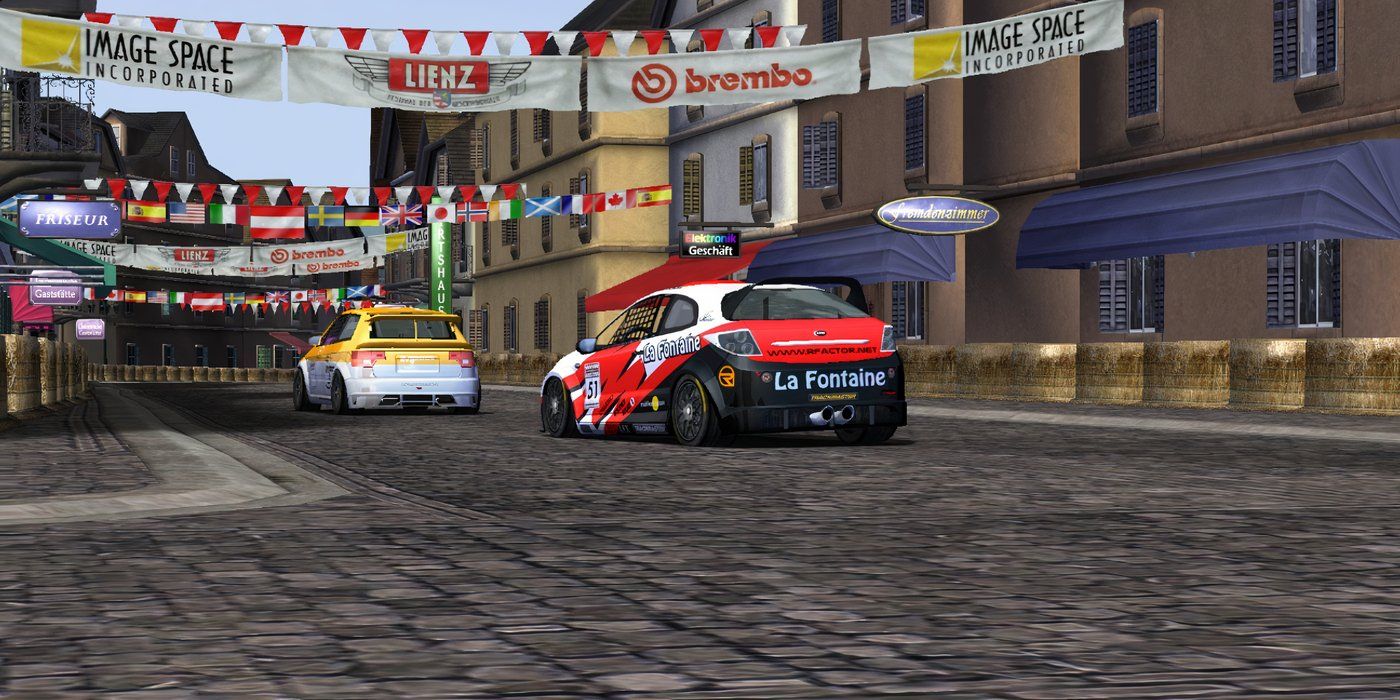 RFactor 2005 racubg ub town with banner