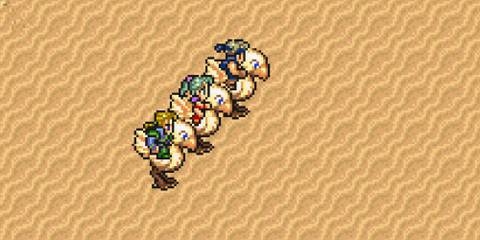 Riding chocobos in Final Fantasy 6 Advance