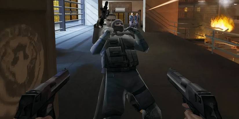 Rogue AgentAiming at someone using a human shield