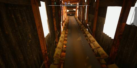 Running up the Conveyor Belt in Cement Factory Base Stalker 2