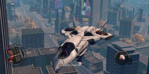 Saints Row 3 Futuristic Plane Above The City