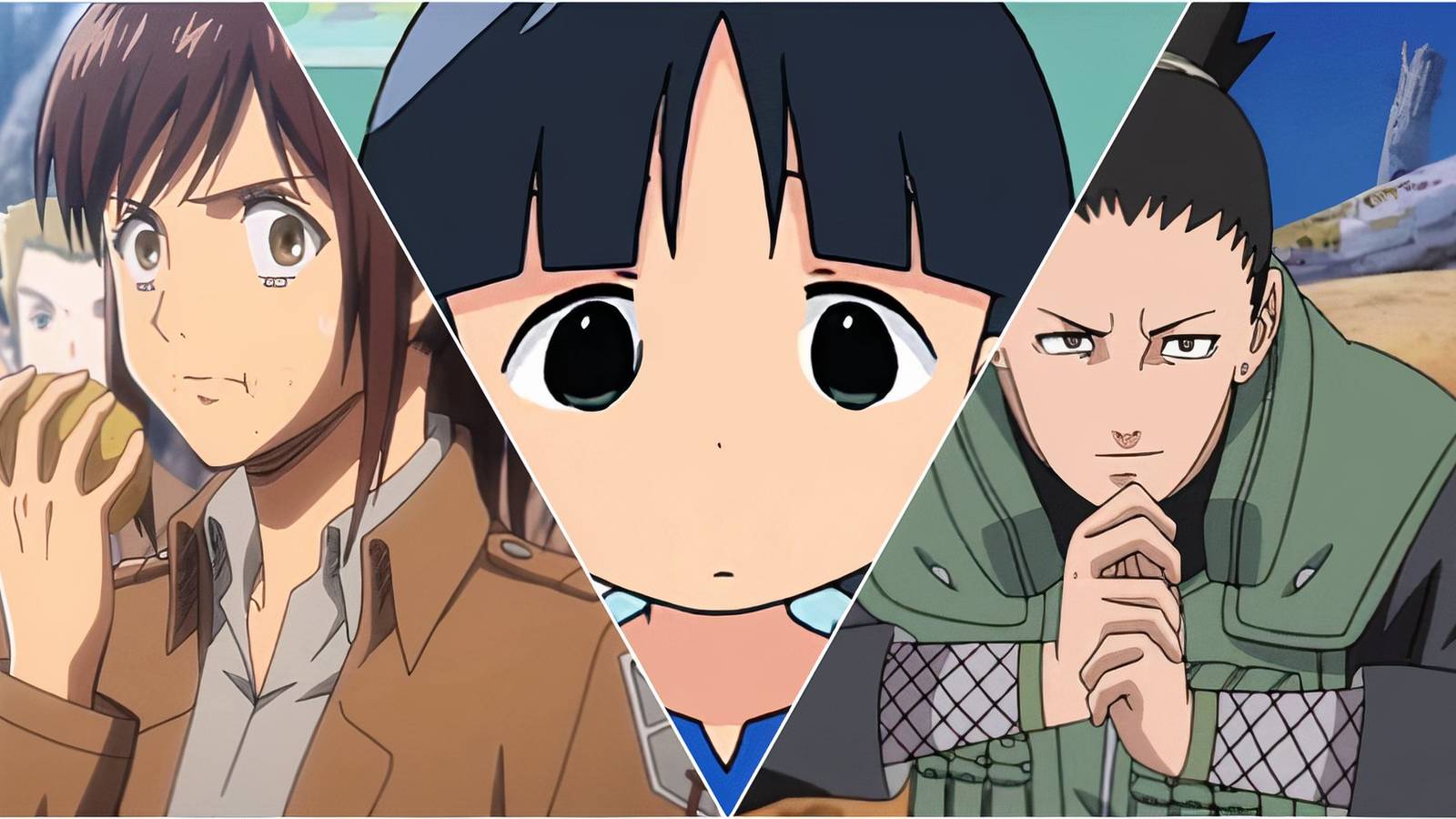 Sasha Blouse Attack On Titan, Sasazuka Nichijou, Shikamaru Nara Naruto, Most Relatable side characters in anime