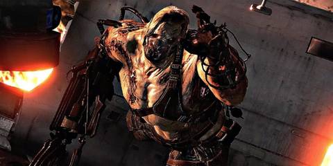 Ustanak jumping out of a burning helicopter in Resident Evil 6