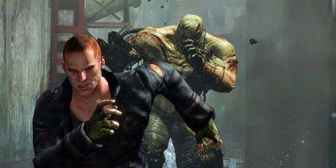 Jake running from Ustanak in Resident Evil 6