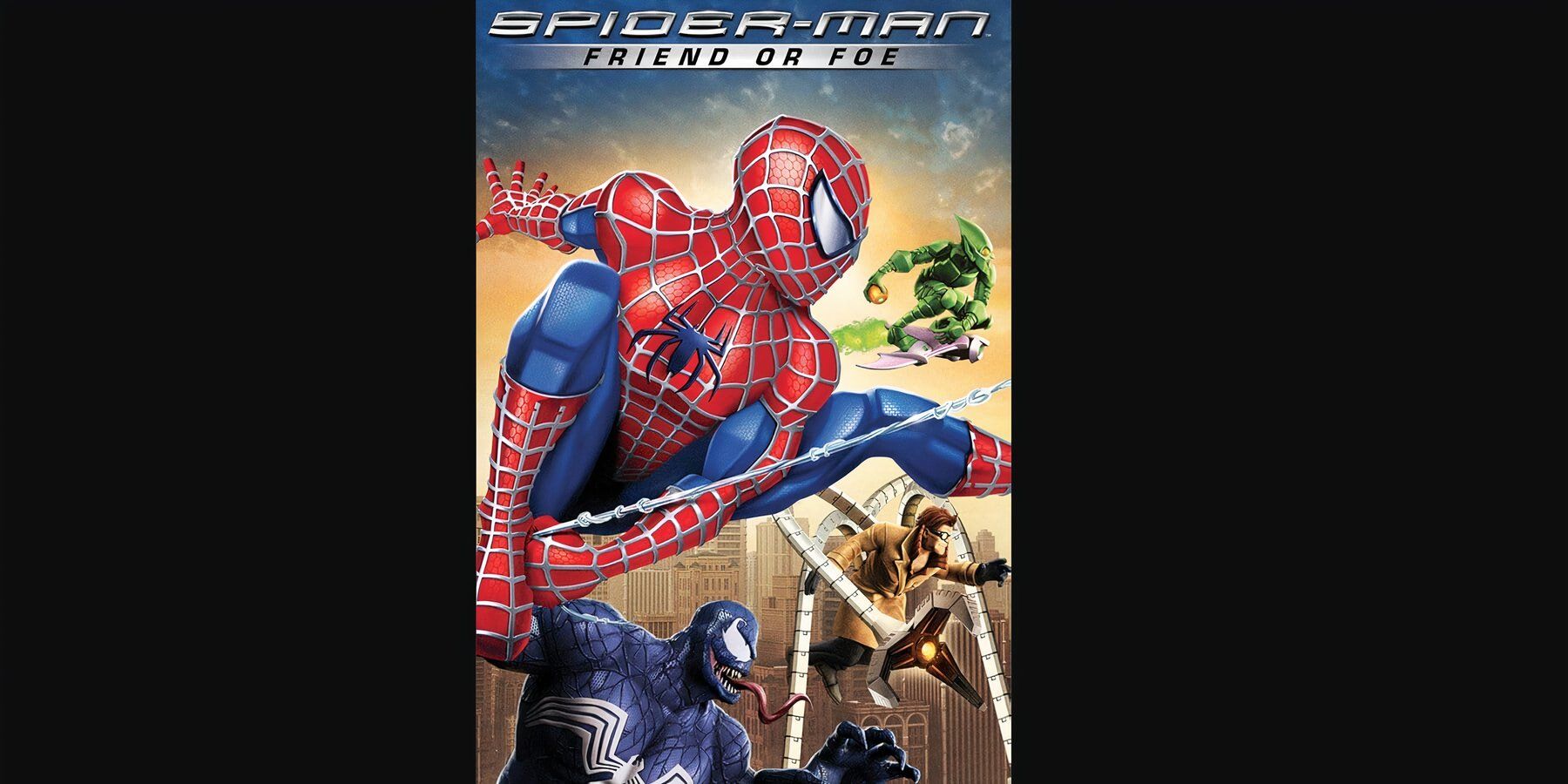 Spider-Man Friend Or For Cover with Green Goblin, Venom, and Doc 