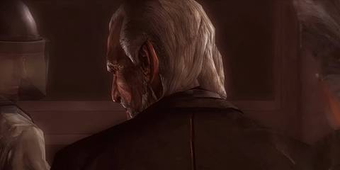 Morgan Lansdale looking over his shoulder 