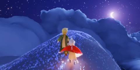 a pair running to the knoll