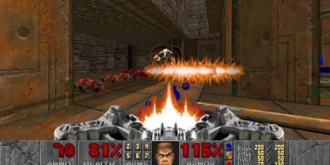 doomguy shooting demon