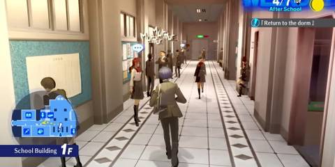 school day in hallway