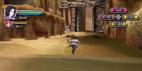 Sasuke running in desert