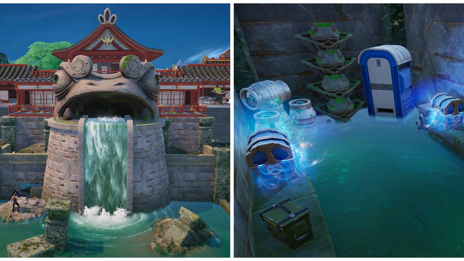 secret cave in flooded frogs