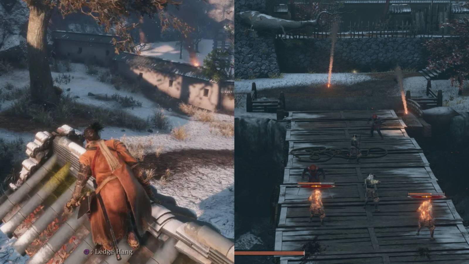 Sekiro collage with different skill point farm locations