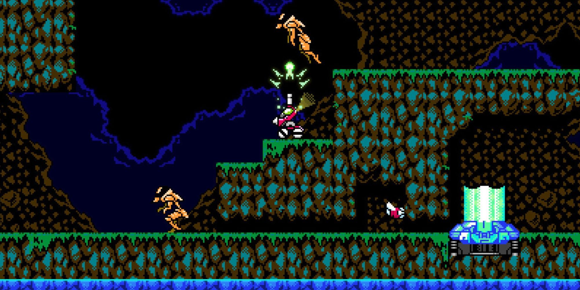 Shooting enemies as the tank in Blaster Master Zero