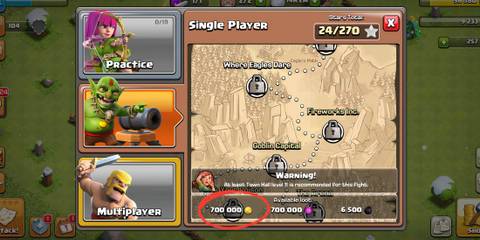 single player battle clash of clans