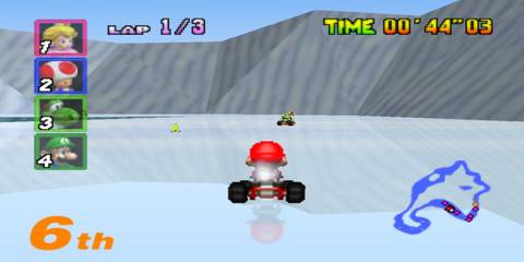 mario on an icy road