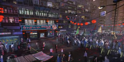 Sleeping Dogs crowded street