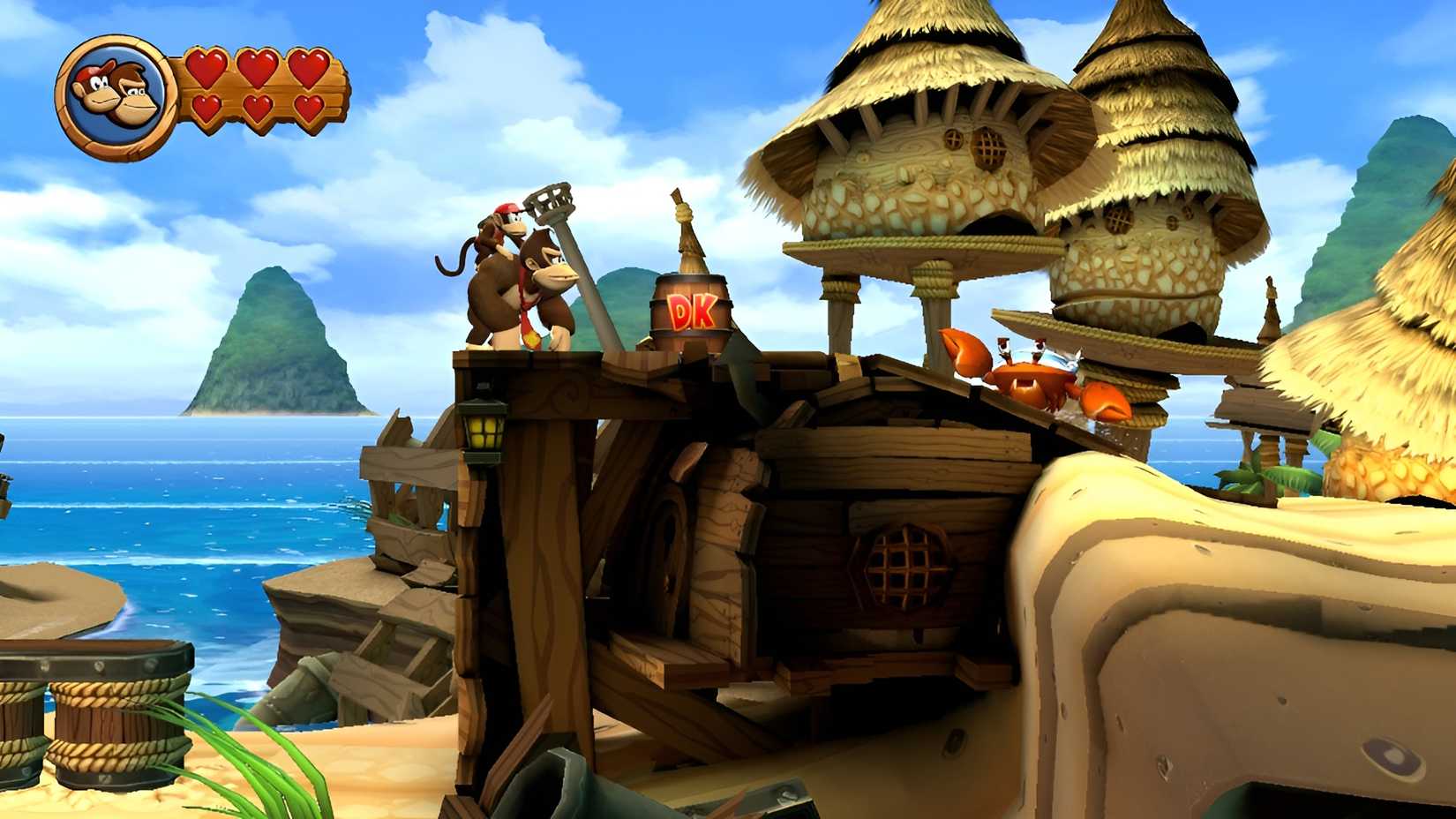 Image of a barrel in Sloppy Sands in Donkey Kong Country Returns HD