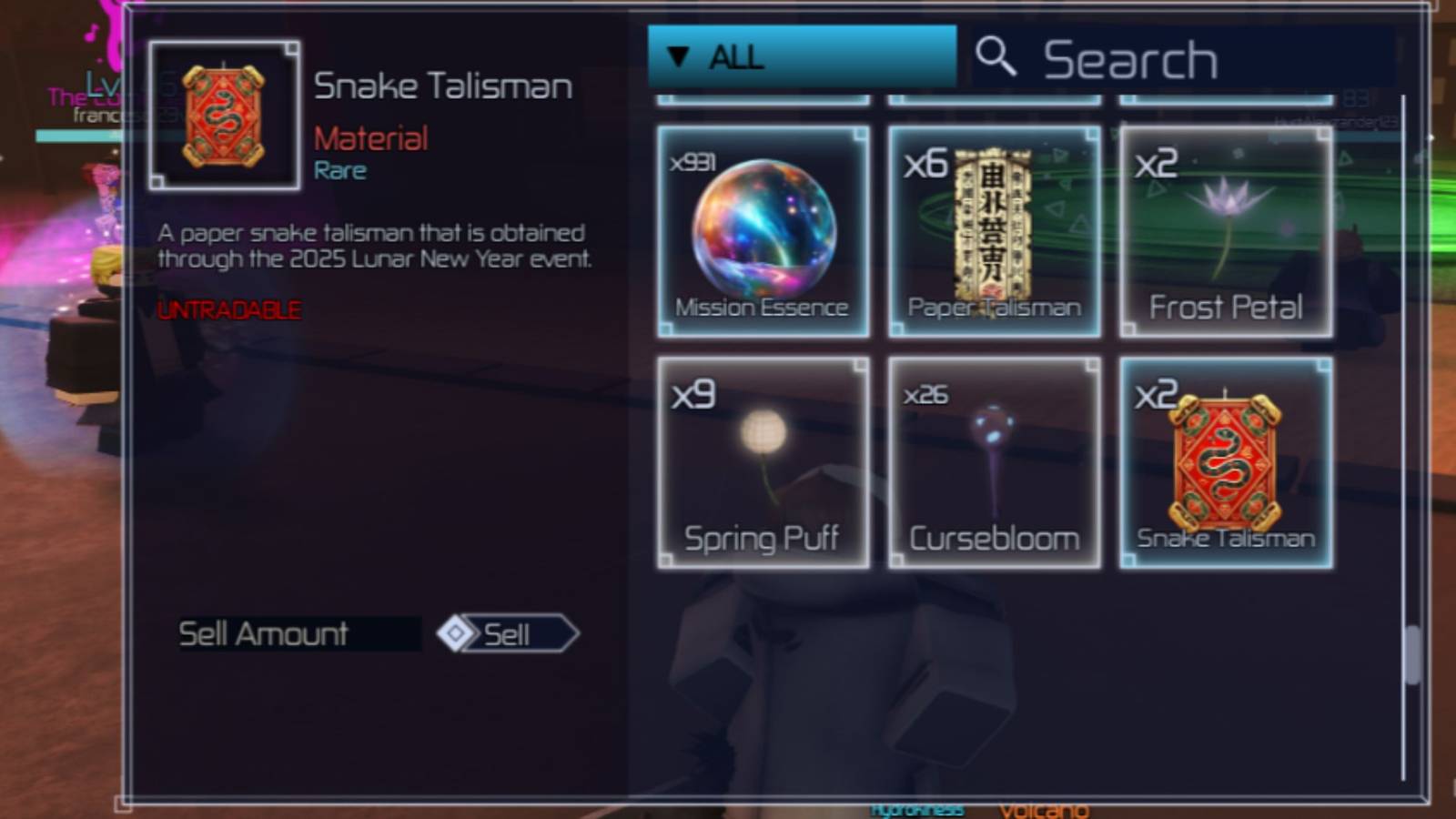 Snake Talismans in Jujutsu Infinite