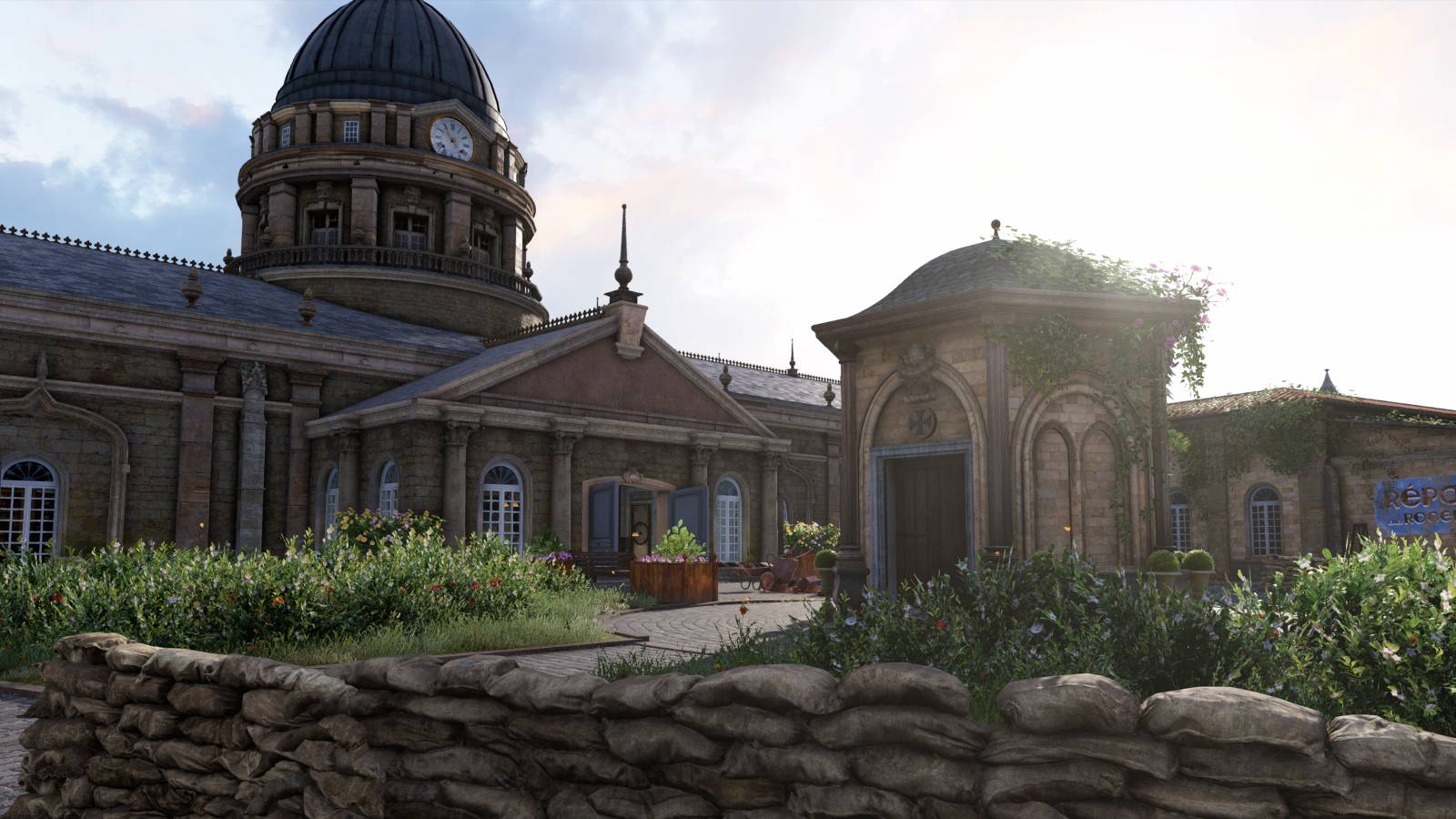 sniper elite resistance tunnel entrance in library garden