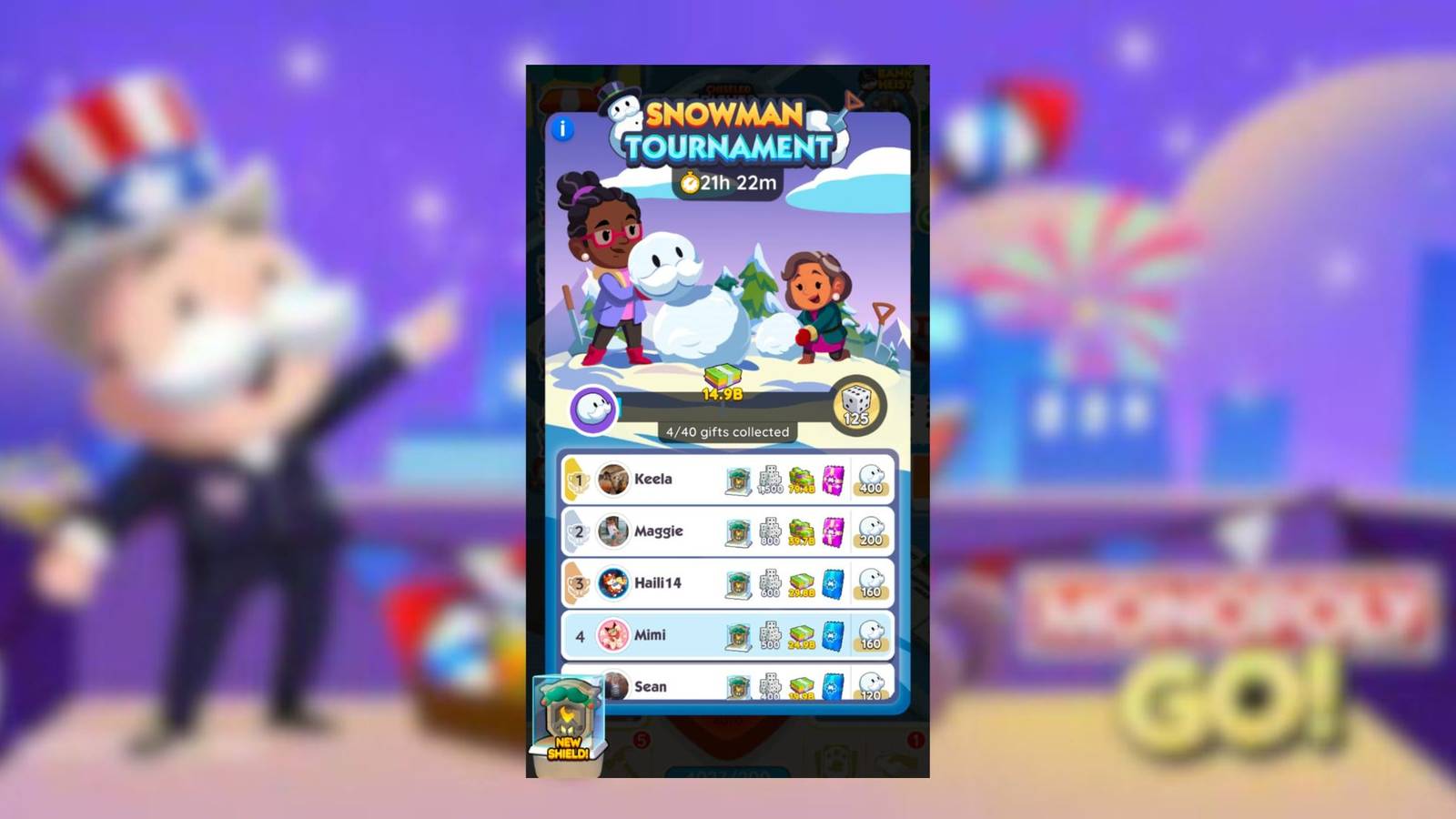 snowman tournament monopoly go