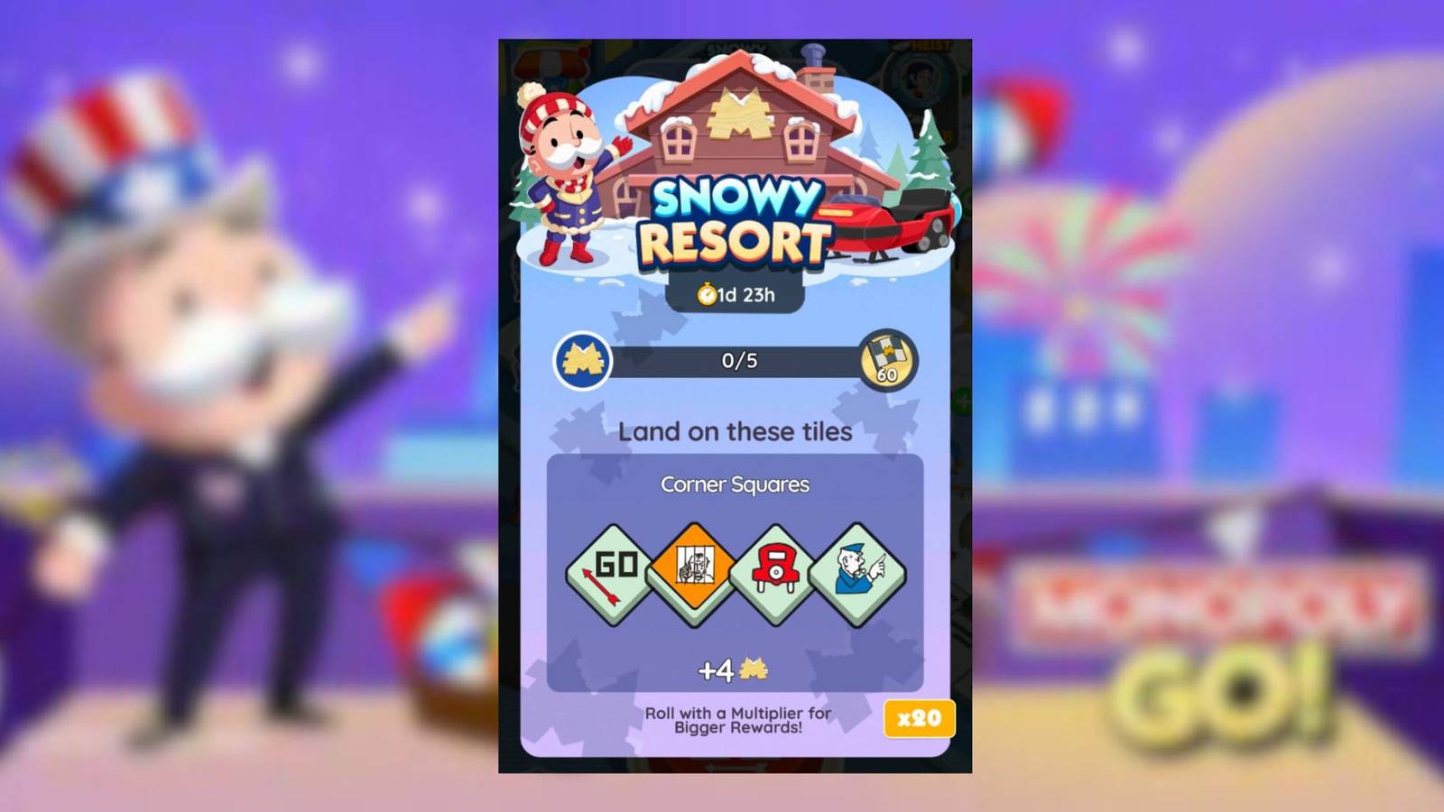 snowy resort monopoly go