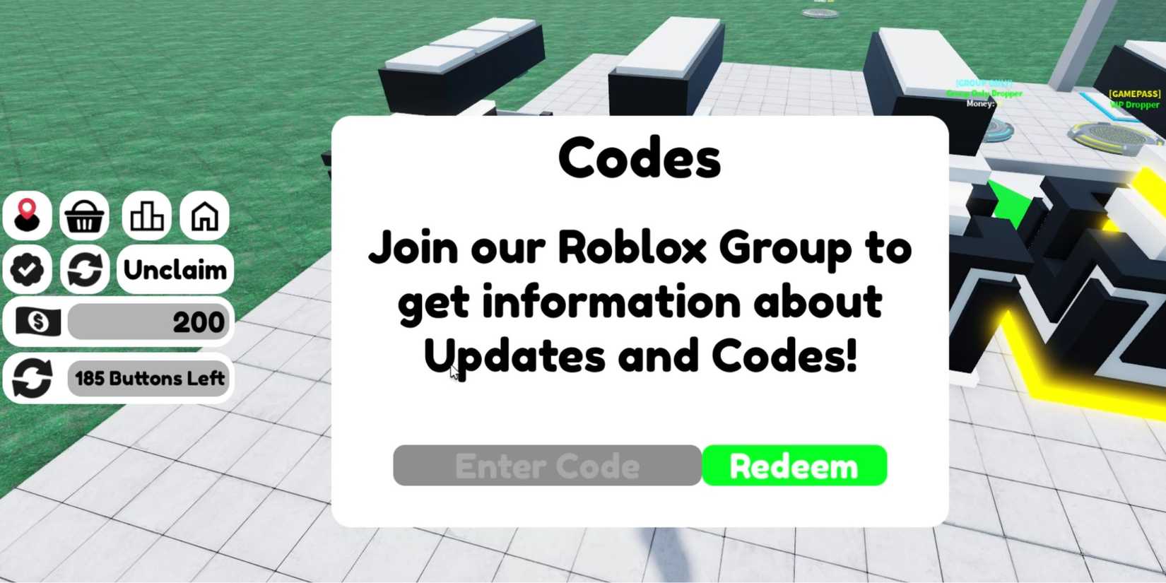 Soccer Stadium Tycoon - the codes tab