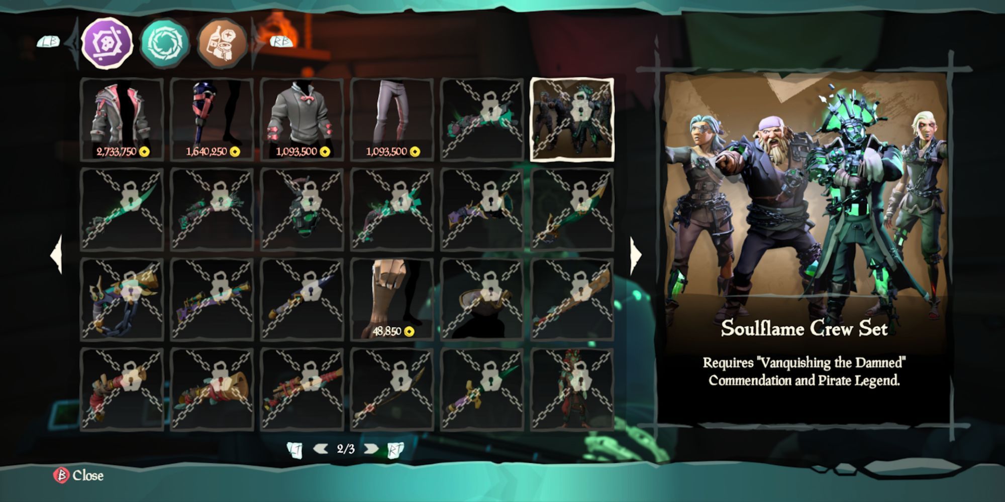 Soulflame Crew Set in Sea of Thieves Athena's Fortune Shop