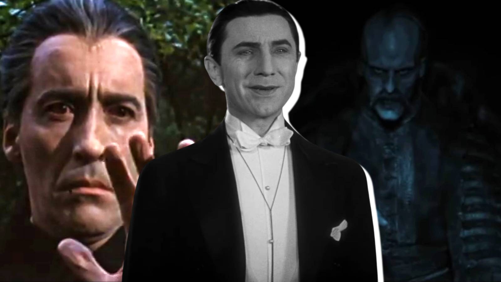 Split image of Dracula Has Risen From The Grave, Dracula, and Nosferatu