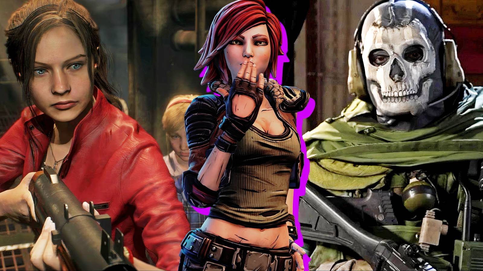 Split image of Resident Evil 2, Borderlands 3, and Call Of Duty Modern Warfare 2
