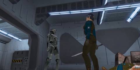 Gameplay screenshot of Star Wars: Knights Of The Old Republic - The Sith Lords with the Restored Content Mod