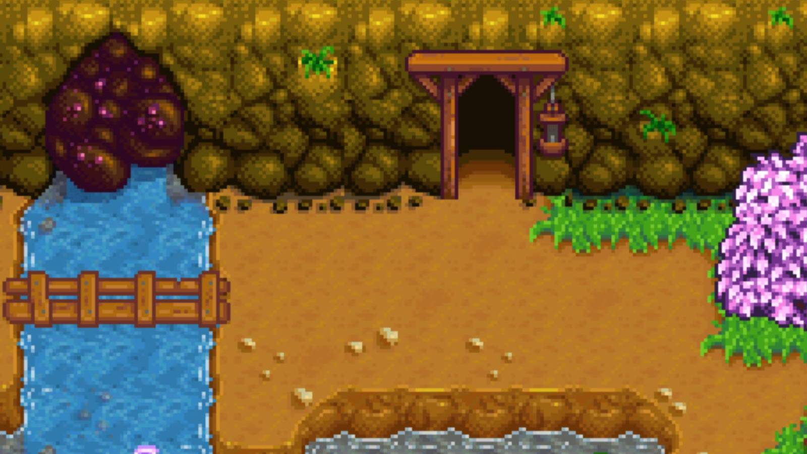 The entrance to the mines from Stardew Valley