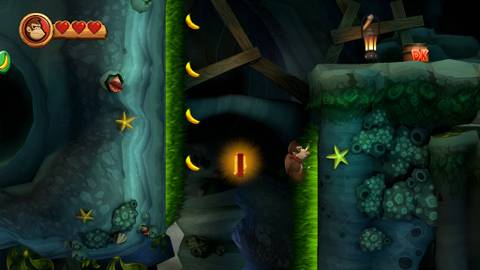 Image of the letter K in Stormy Shore in Donkey Kong Country Returns HD