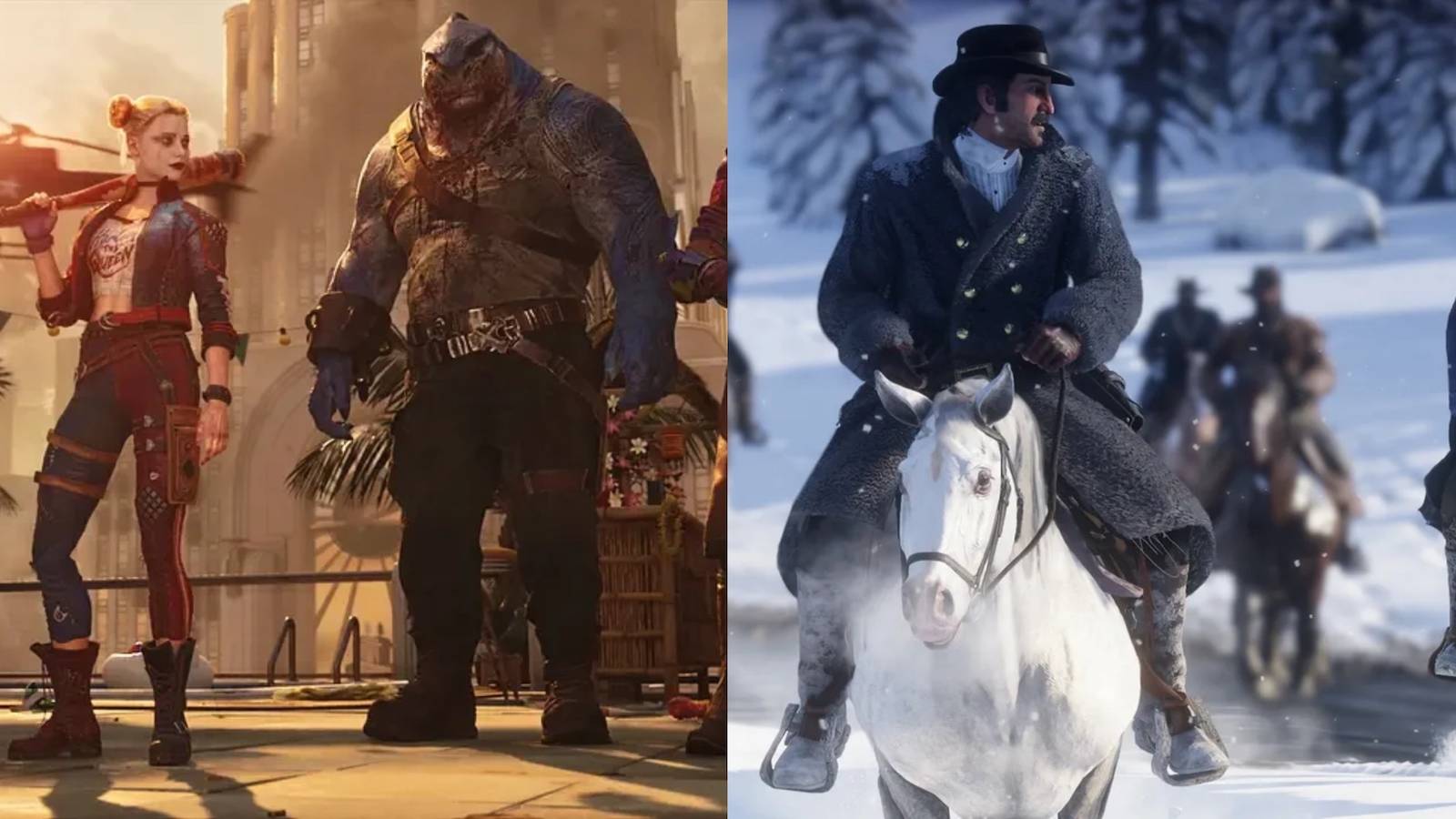 Suicide Squad on the left and red dead redemption 2 on the right