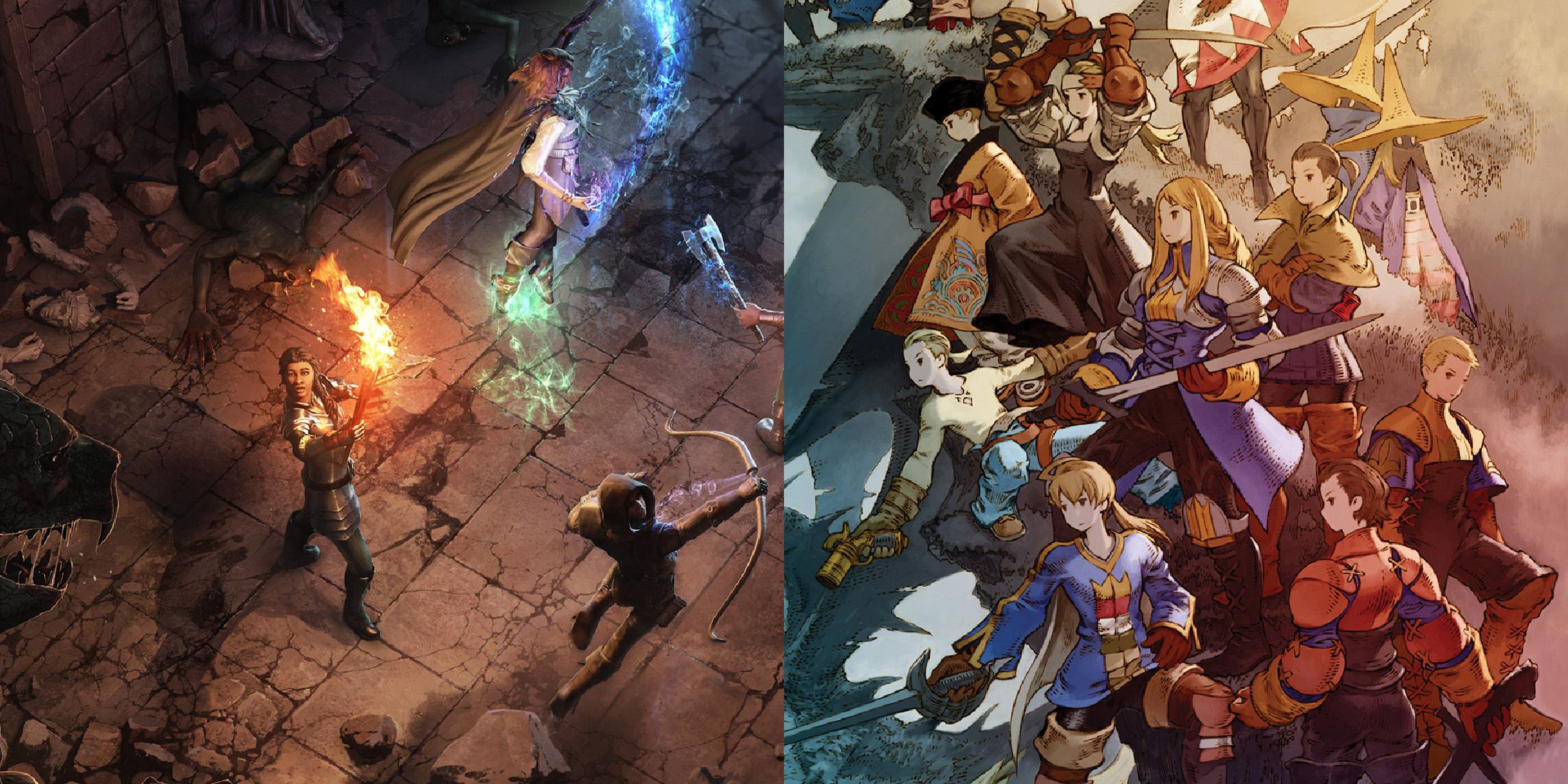 Solasta: Crown of the Magister (left) and Final Fantasy Tactics (right)