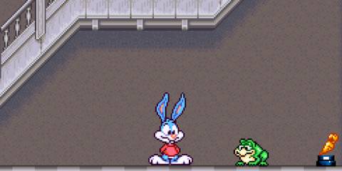 Talking to a toad in Tiny Toon Adventures Buster Busts Loose