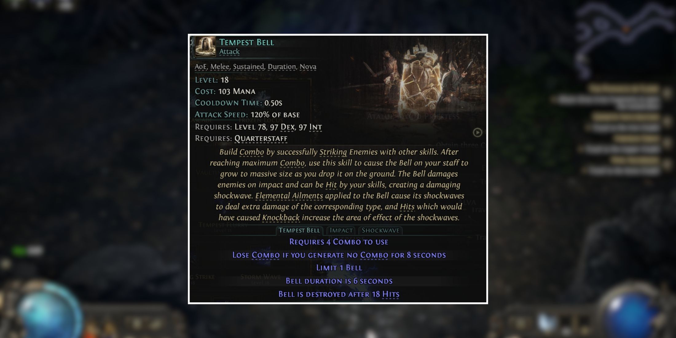 tempest bell monk skill gem in Path Of Exile 2