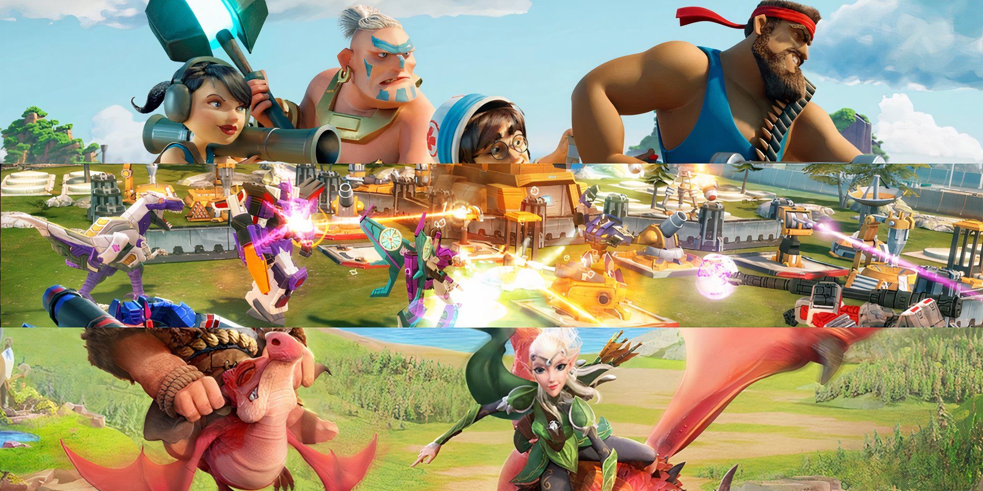 Boom beach on top, Transformers Earth Wars in middle and Call of Dragons at bottom