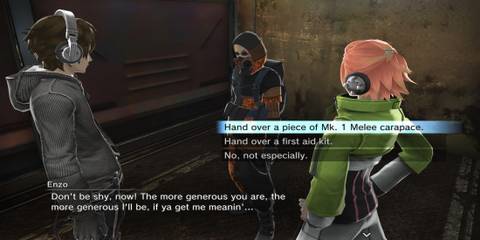 The Bribe and Enzo in Freedom Wars Remastered