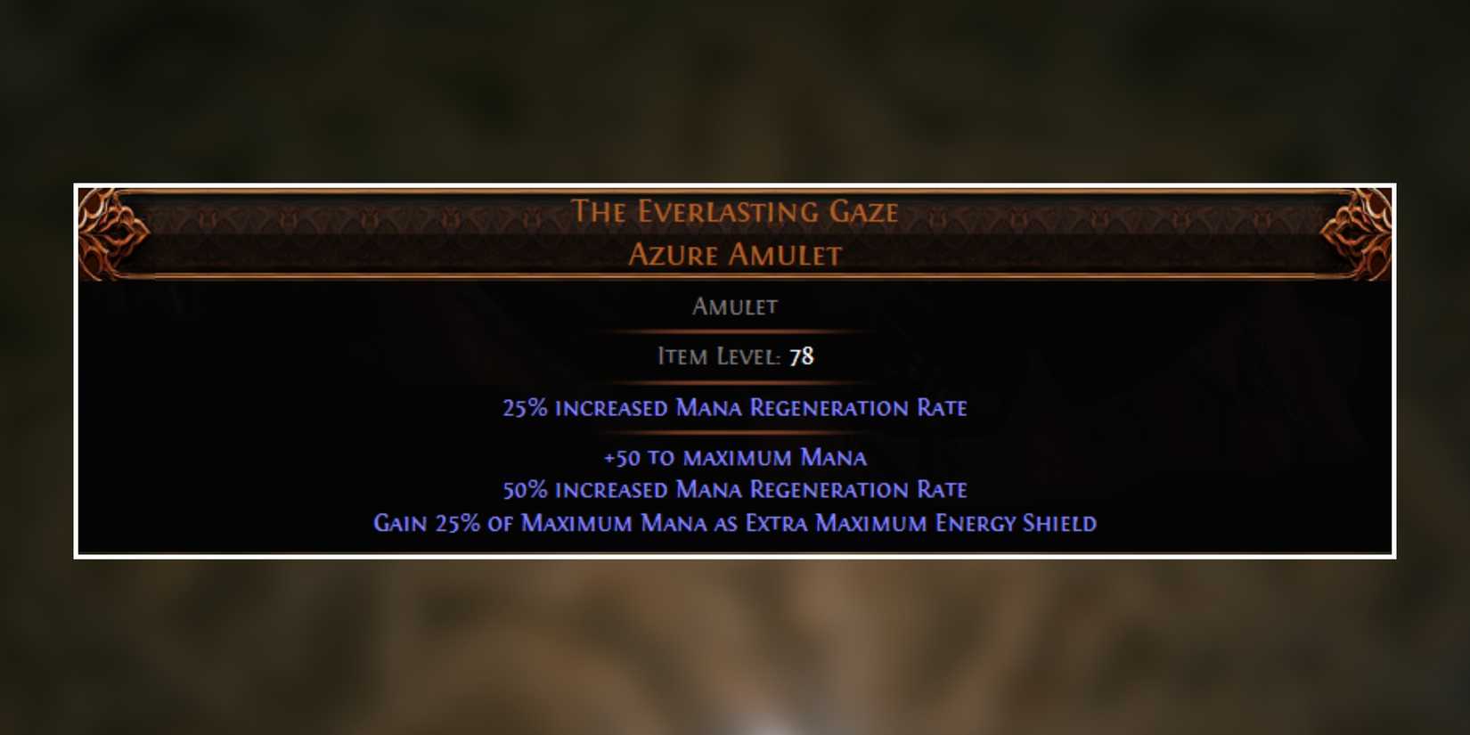 The Everlasting Gaze Azure Amulet in path of exile 2