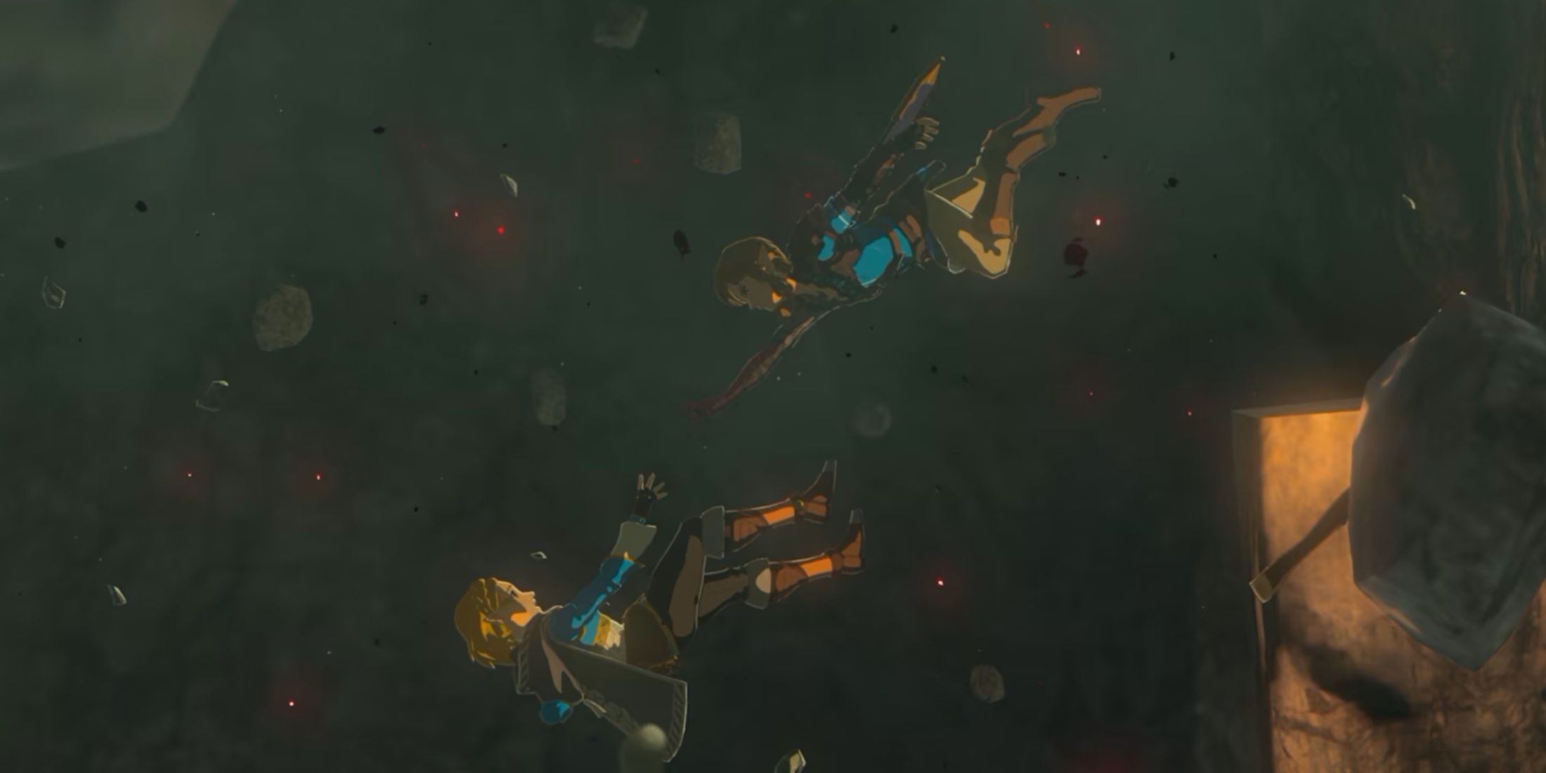 link and zelda falling