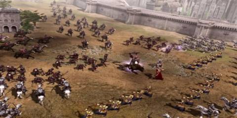 The Lord of the Rings The Battle for Middle Earth 2 hero units fighting in the middle of a battle