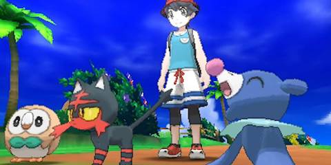 The player character meets Rowlet, Litten and Popplio.