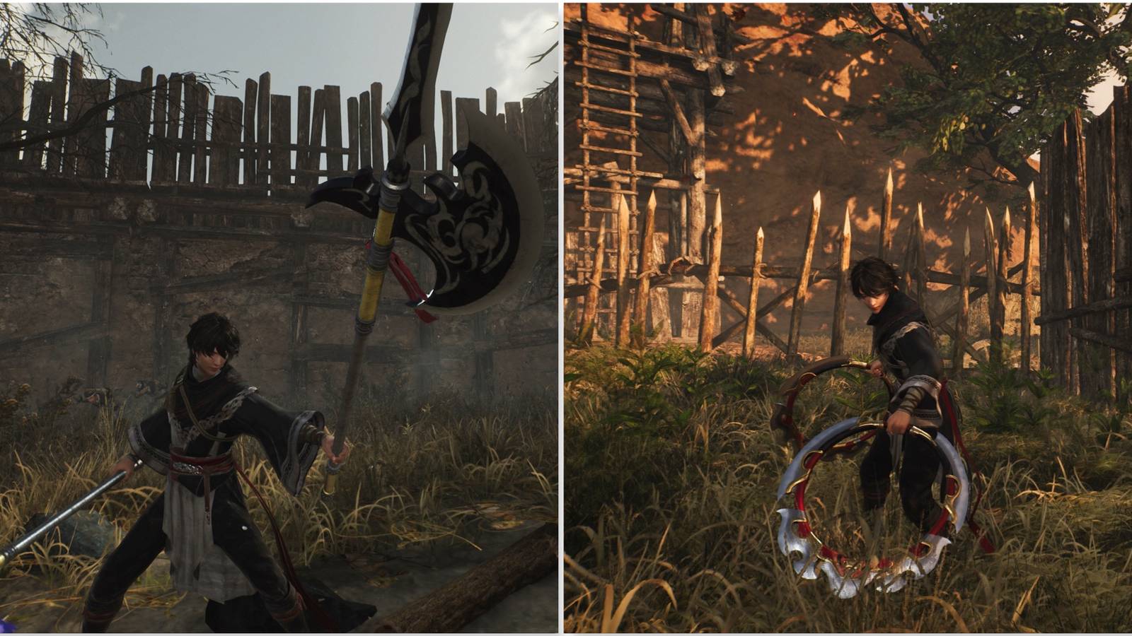 The Wanderer holding Twin Pikes and Wheels in Dynasty Warriors Origins