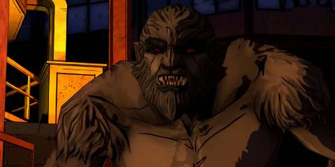 Bigby Wolf in full werewolf form in The Wolf Among Us