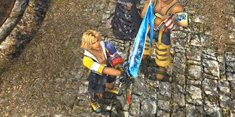 Tidus getting a sword in Final Fantasy 10