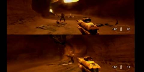 TimeSplitters Future Perfect splitscreen gameplay